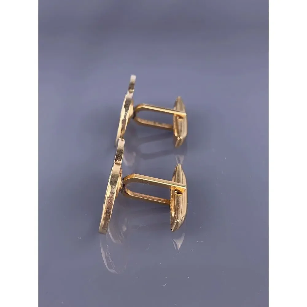 Interlocking Circles Rings Cufflinks Gold Plated Simple Modern Vintage